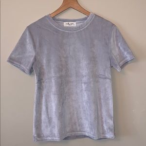 Molly Green Soft Velvet Grey Top
